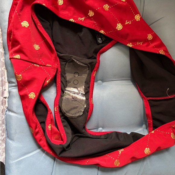 Rare Coogi Swimsuit Dark Red and Gold Bikini Set NWOT - Picture 4 of 6